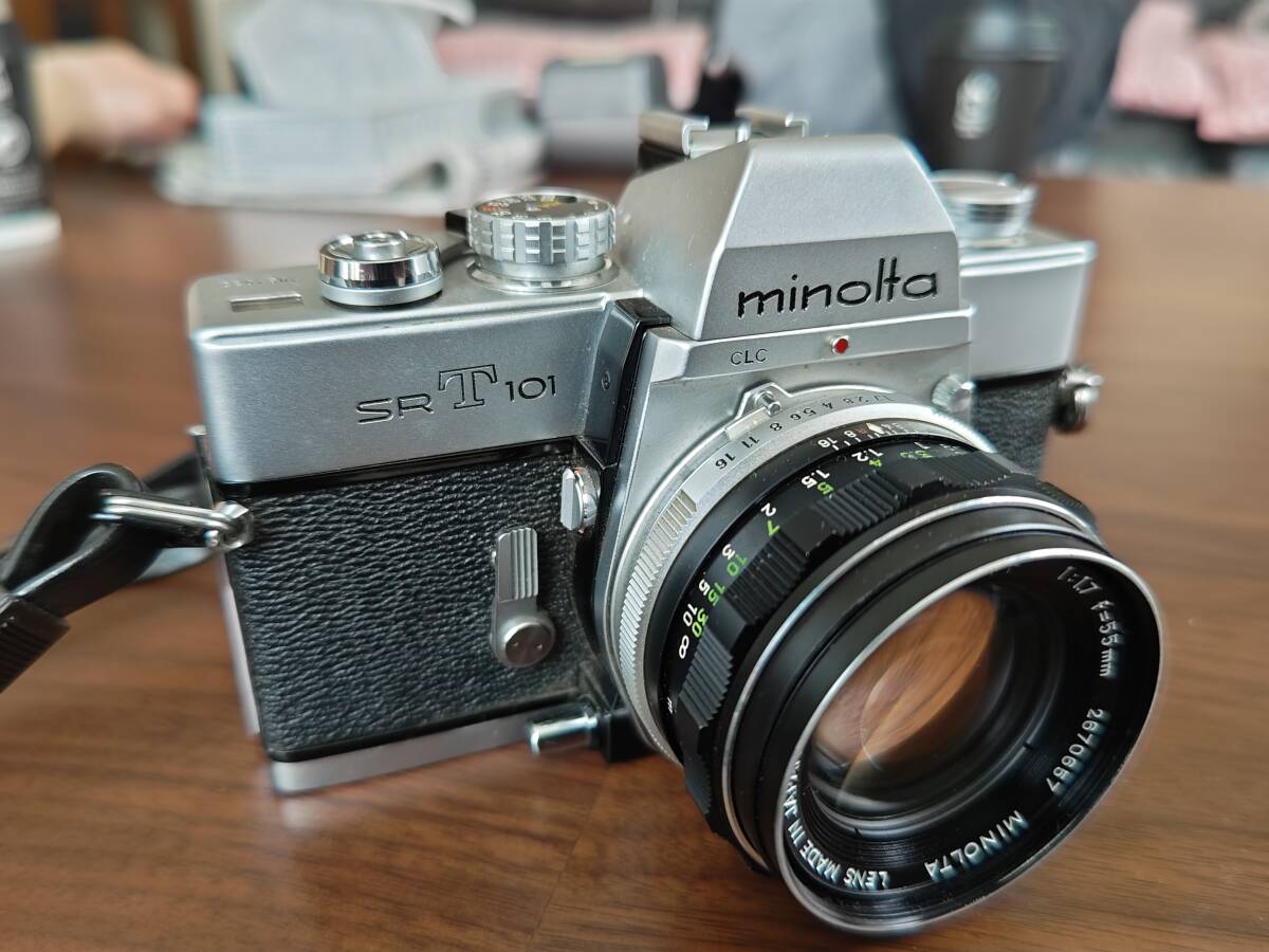 MINOLTA ミノルタ SRT101 フィルムカメラ 1:1.7 f=55mm レンズ　オートストロボ　オマケ付き_画像1