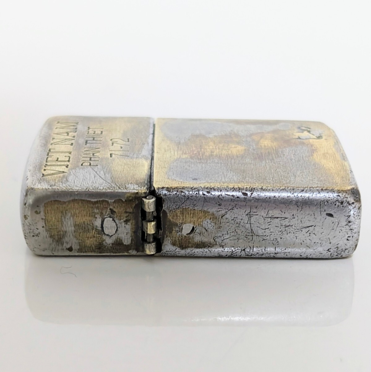 当時物 希少レア 1971年製 ZIPPO VIETNAMベトナムジッポー VIETNAM PHAN THIET 71-72 ベトナム ファンティエット フタ破損 ジャンク 現状品_画像4