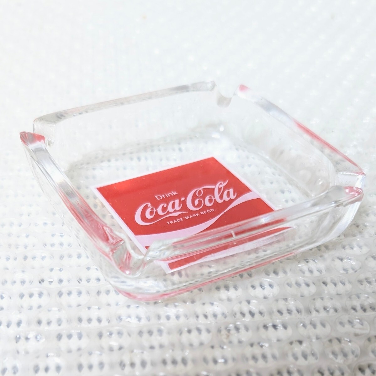 当時物 希少レア コカコーラ ガラス製灰皿 アッシュトレイ 旧ロゴ Drink Coca-Cola ドリンク コカコーラ 1971〜1986年 2個セットの画像7