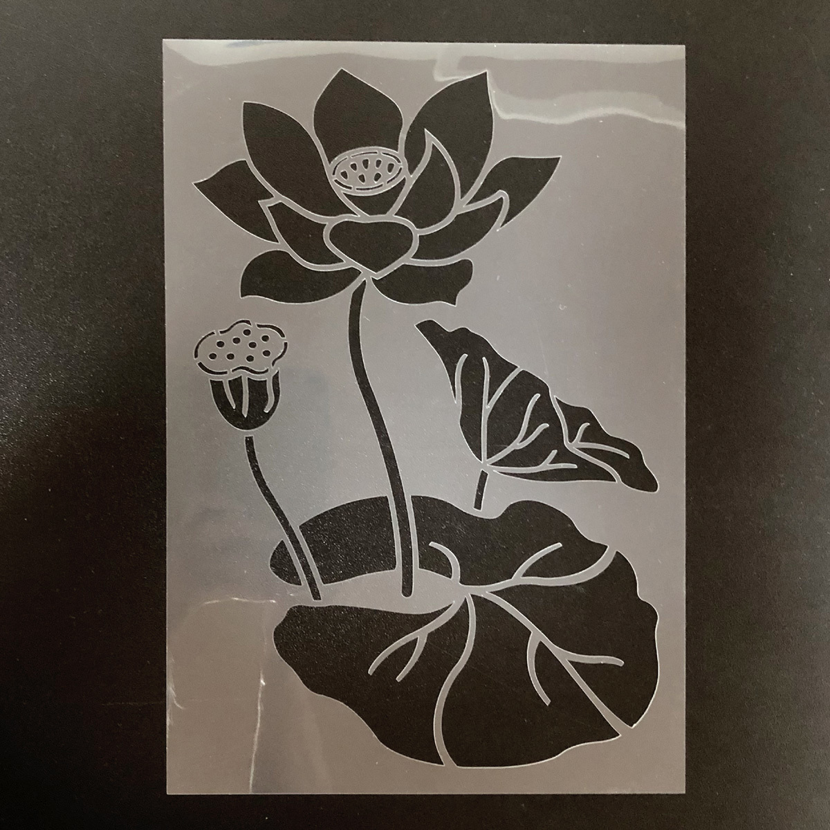 NO843　蓮の花　ステンシルシート 型紙図案_画像2