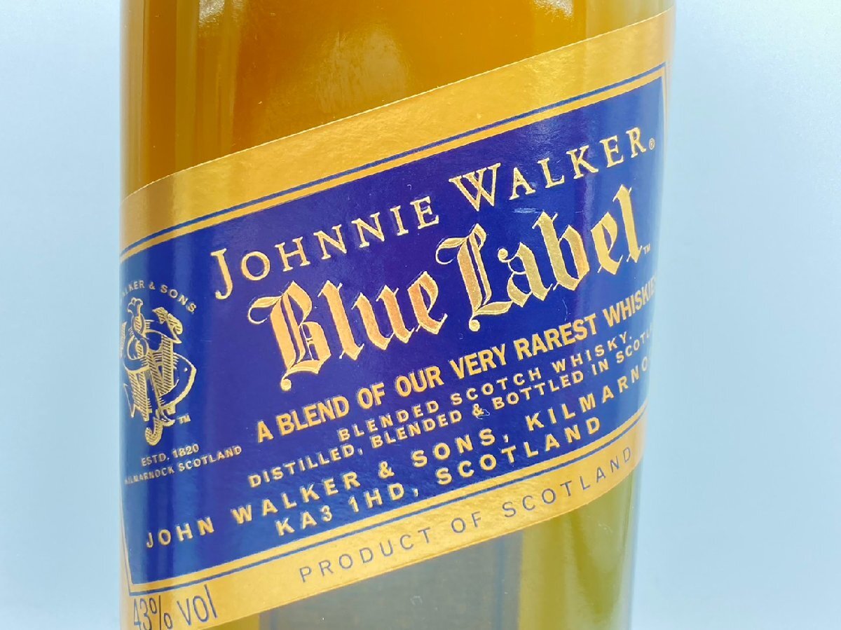 ST【同梱不可】 ジョニーウォーカー ブルーラベル 箱有 750ml 43% 未開栓 古酒 Z047699の画像7