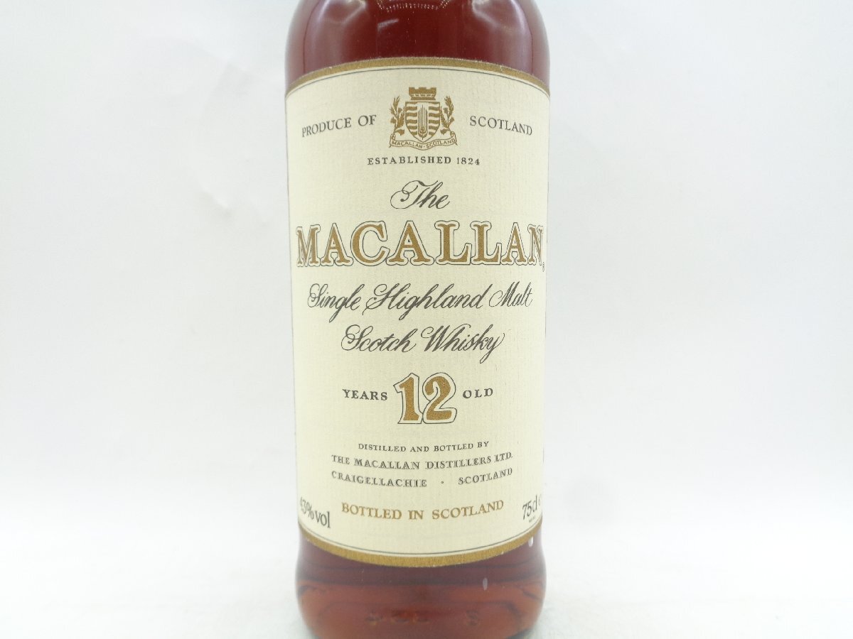 THE MACALLAN ザ マッカラン 12年 シングル ハイランド モルト ウイスキー 旧ボトル 未開栓 古酒 750ml 43% X262836_画像5
