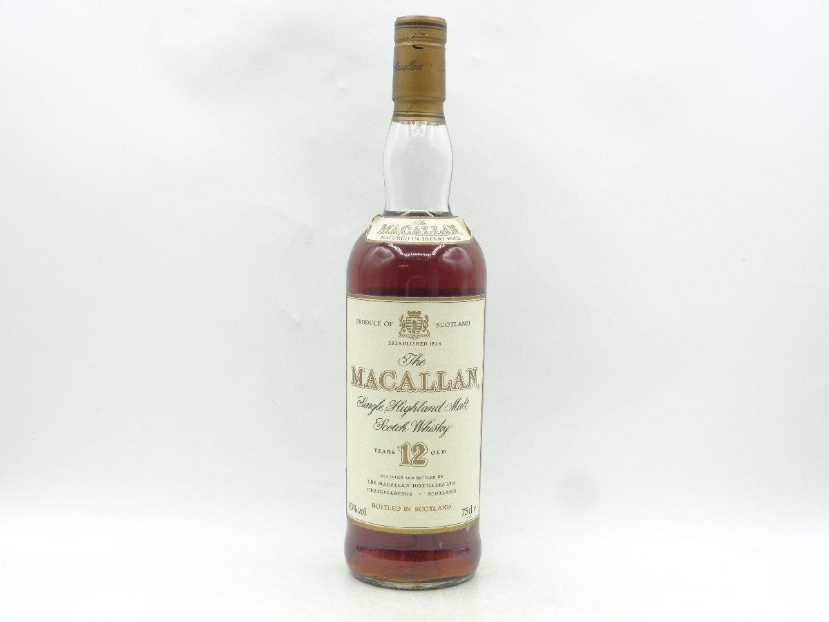 THE MACALLAN ザ マッカラン 12年 シングル ハイランド モルト ウイスキー 旧ボトル 未開栓 古酒 750ml 43% X262836_画像1
