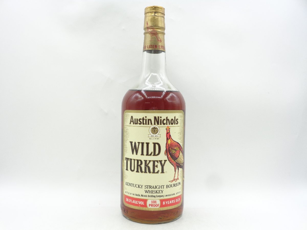 WILD TURKEY 8年 ワイルド ターキー ケンタッキー バーボン ウイスキー 金キャップ 1000ml 50,5% 未開封 古酒 P030758_画像1