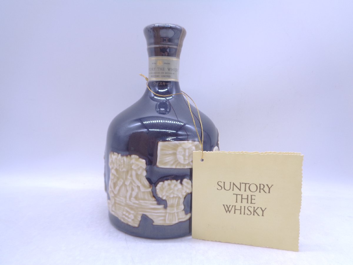 【同梱不可】SUNTORY THE WHISKY サントリー ザ ウイスキー 有田焼 750ml 43% 陶器ボトル 古酒 未開栓 木箱 X258116_画像2