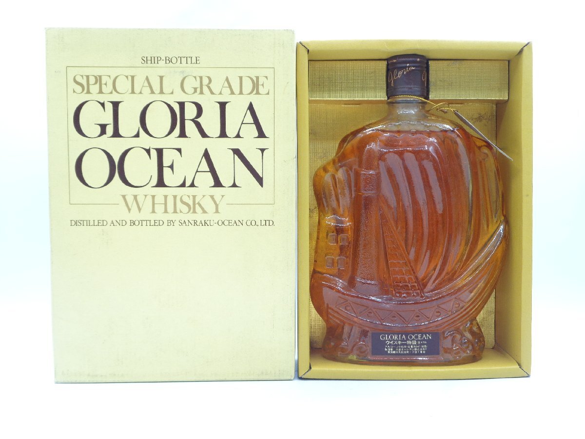 GLORIA OCEAN グロリア オーシャン シップボトル 帆船 ウイスキー 特級 未開封 古酒 三楽 760ml 箱入 P030744_画像1