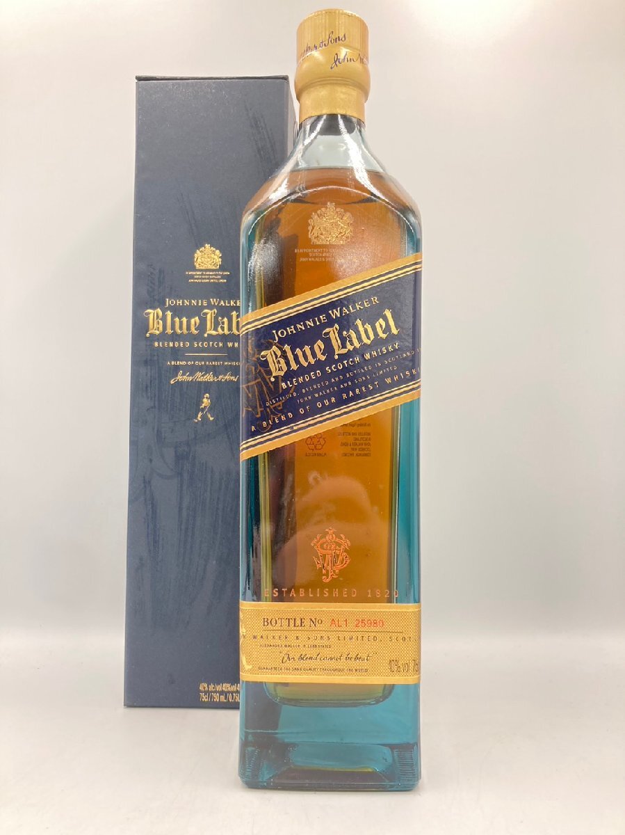 ST【同梱不可】Johnnie Walker ジョニーウォーカー ブルーラベル 箱有 750ml 40% 未開栓 古酒 Z045932_画像1