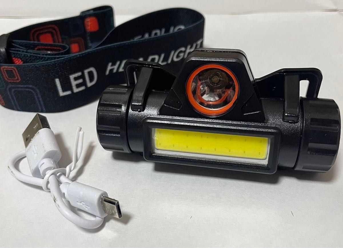 LED ヘッドライト 2個 USB アウトドア 防水 軽量 小型 ランニング 登山 キャンプ LED 夜 防災 高輝度 レジャー 