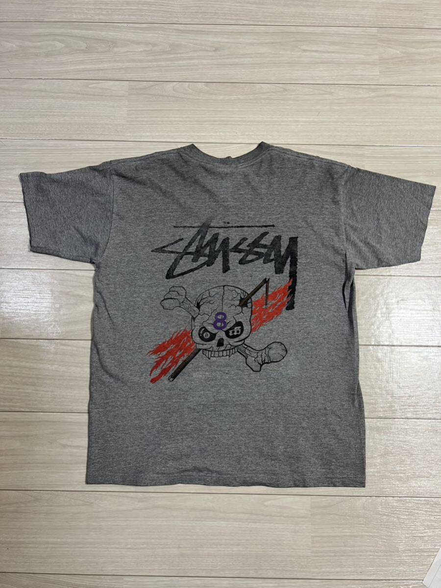 激レア スペシャル 80’s 初期 USA製 OLD STUSSY 社外ボディ スカル 8ボール ステューシー Tシャツ XL 黒タグビンテージ フェードブラック_画像3