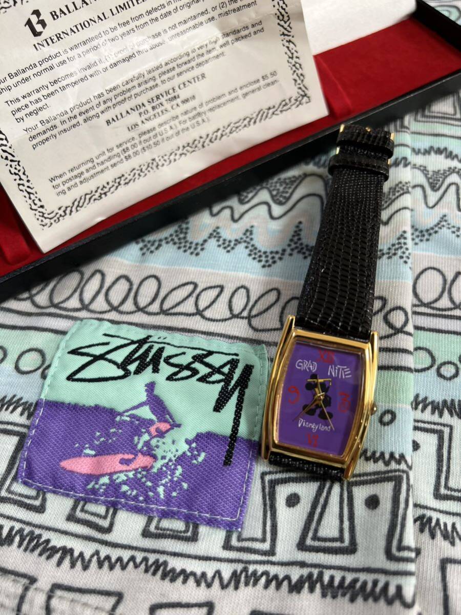 激レア スペシャル 1993年代 Disney ディズニー OLD STUSSY Grad Nite 腕時計 Tシャツ 90’s 80’s ステューシー の画像2