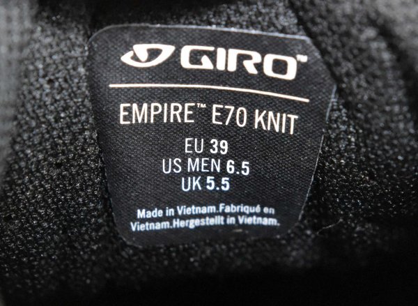 送料無料1★OUTLET★GIRO★ジロ Empire E70 Knit シューズ size:EUR/39 (換算値 25cm) ブラック/チャコールヘザー_画像3