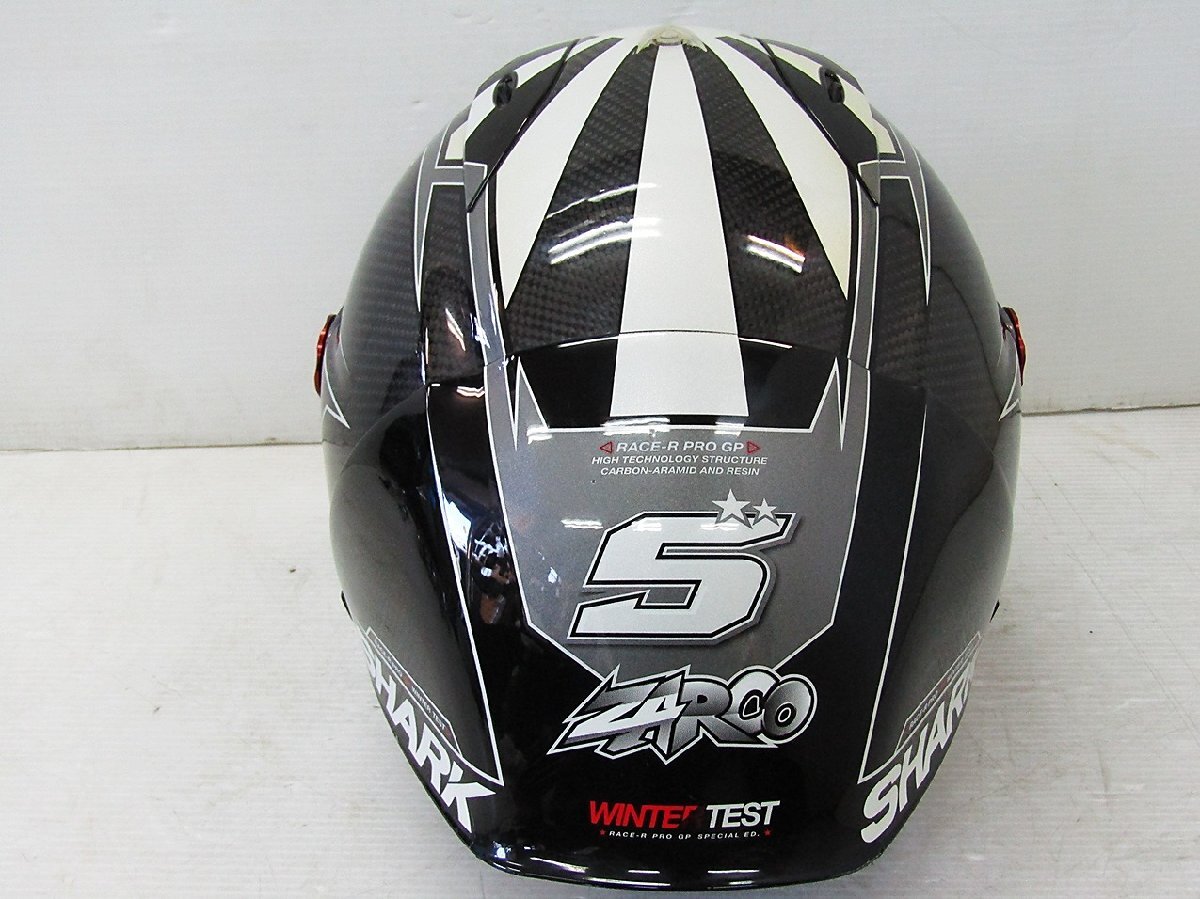 中古現状 シャーク ★ サイズL XL WinterTest2018 ZARCO レースR プロGP フルフェイスヘルメット カーボン ヨハン・ザルコ レプリカ SHARK_画像4