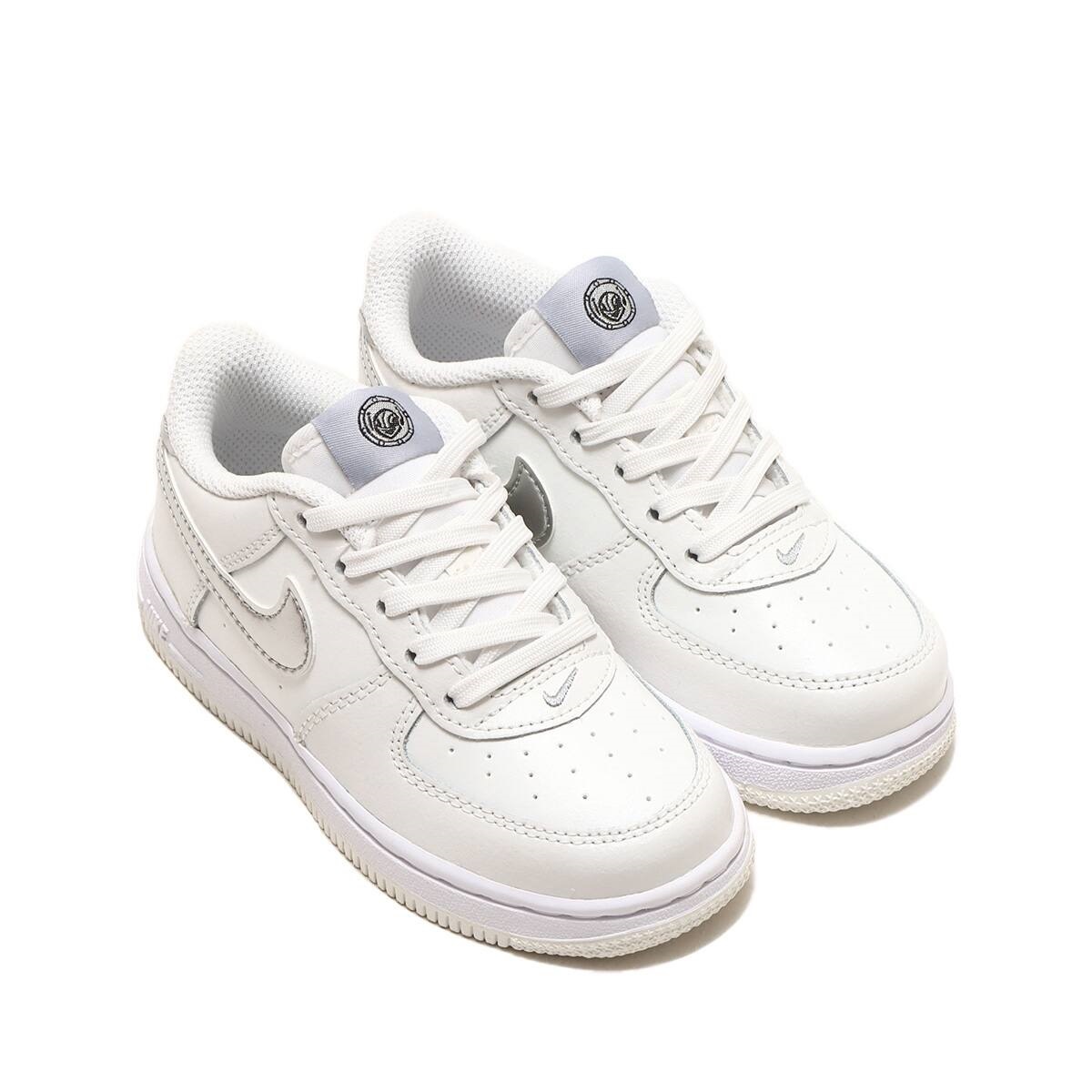 ナイキ 16cm US 10C フォース 1 ロー SE TD ホワイト シルバー NIKE FORCE 1 LOW SE (TD) ベビーシューズ 子供靴 天然皮革 白 銀_画像1