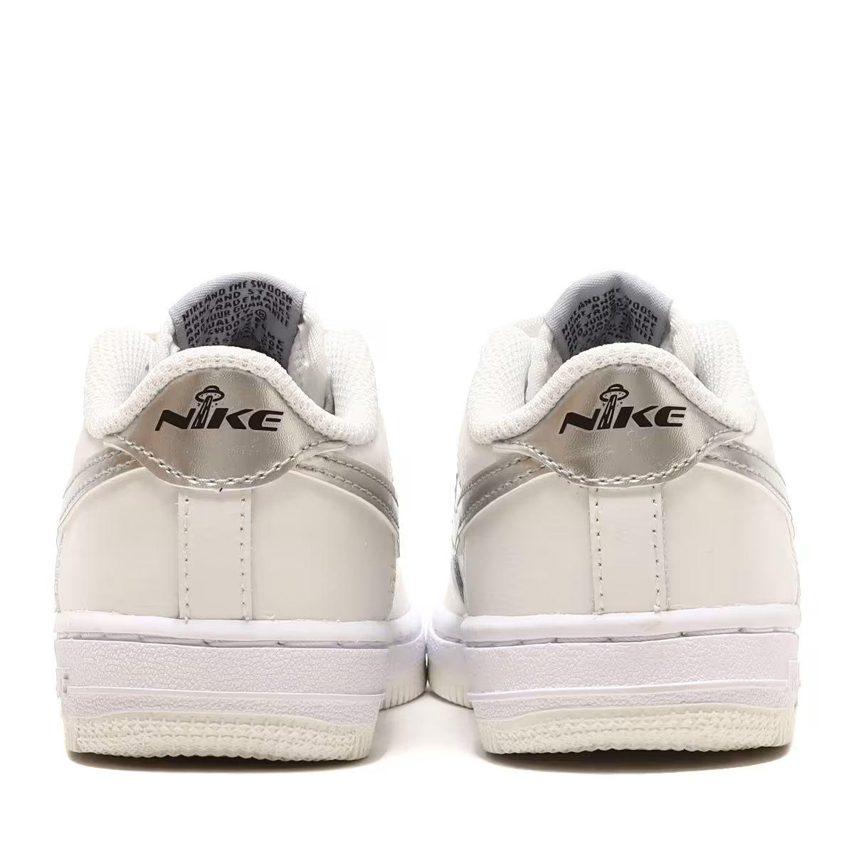 ナイキ 16cm US 10C フォース 1 ロー SE TD ホワイト シルバー NIKE FORCE 1 LOW SE (TD) ベビーシューズ 子供靴 天然皮革 白 銀_画像3