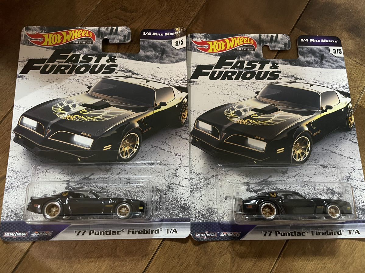 送料込2台セット レア 初期カード HOTWHEELS ホットウィール FAST＆FURIOUS 77 Pontiac Firebird T/A ポンティアックファイヤーバード_画像1