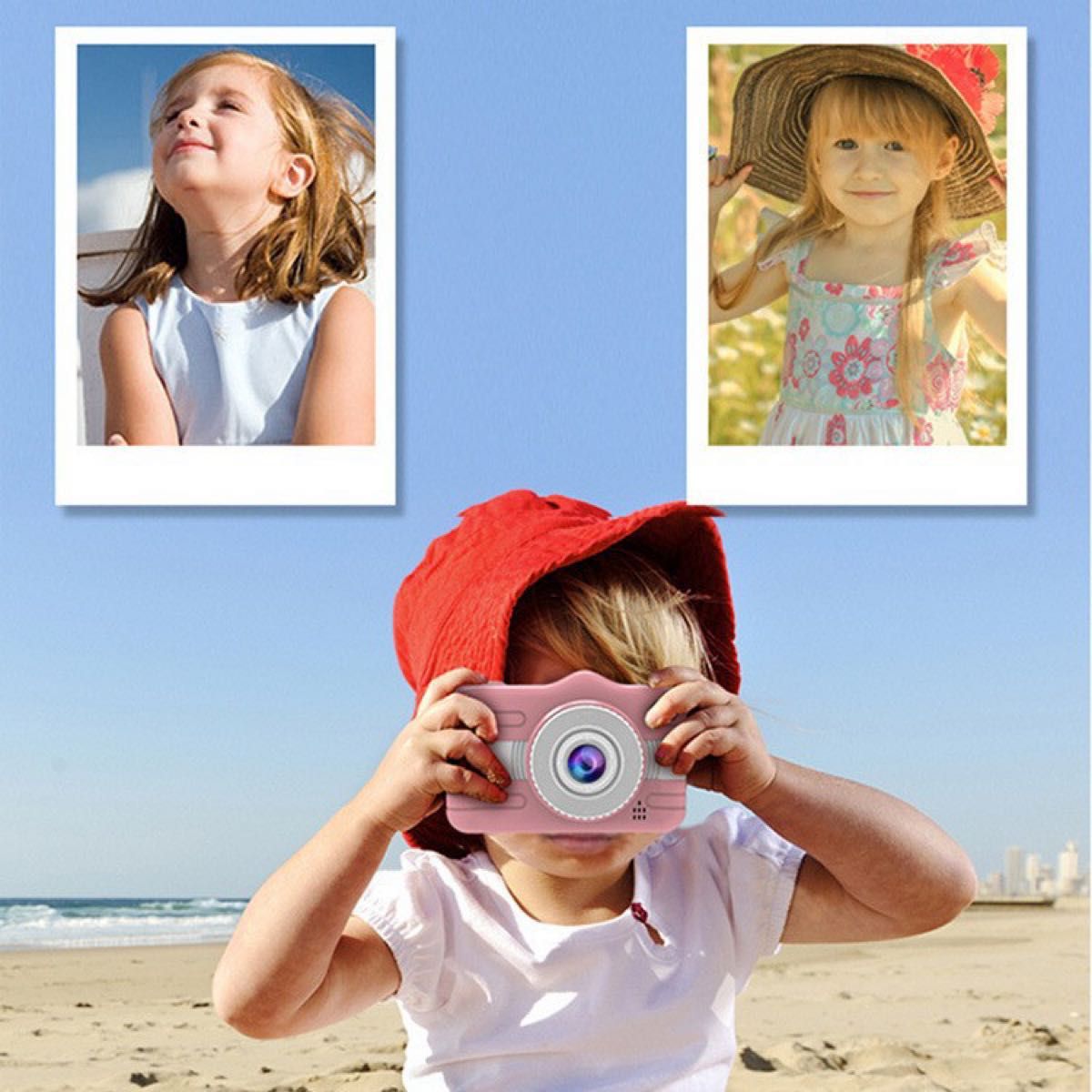 【550410F】キッズカメラ トイカメラ 子供用カメラ 高画質 おもちゃ デジカメ デジタル プレゼント 知育玩具 ブルー