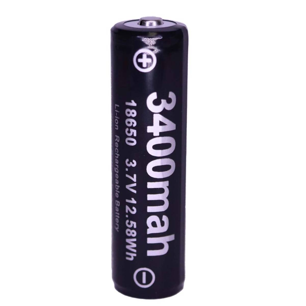 18650 リチウムイオン充電池 バッテリー PSE 保護回路 懐中電灯 ヘッドライト ハンディライト 3400mah 04の画像2