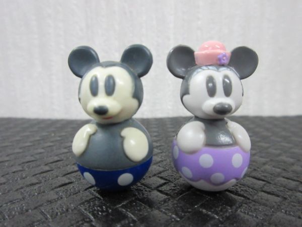 ディズニー Disny ミッキーマウス ミニーマウス Micky Minnie 起き上がりこぼし おきあがりこぼし 2個セット 美品 未使用 新品 ③の画像1