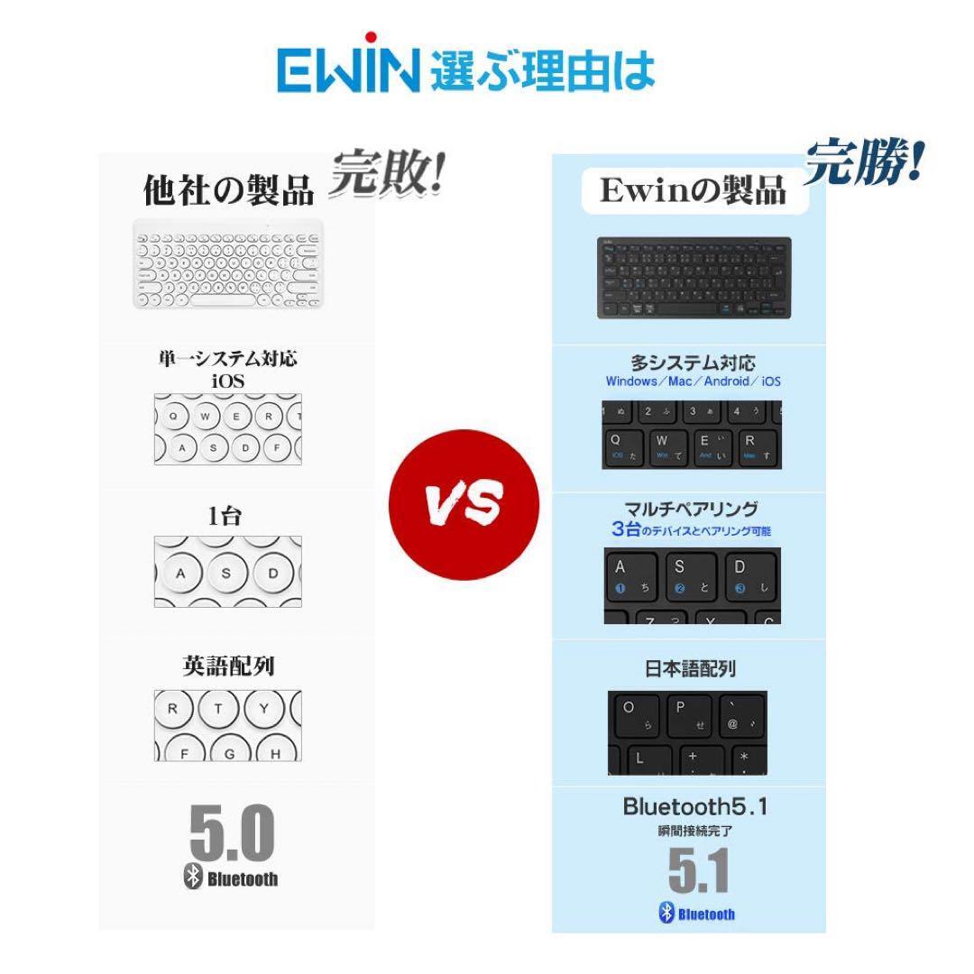 Ewin キーボード ワイヤレス bluetooth 日本語説明書 ブラック