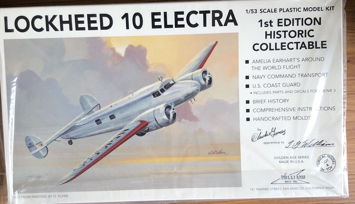 ウィリアムズブラザーズ社 1/53ロッキード10 エレクトラ(消息を絶った女性飛行士アメリア・イアハートの搭乗機)の画像1
