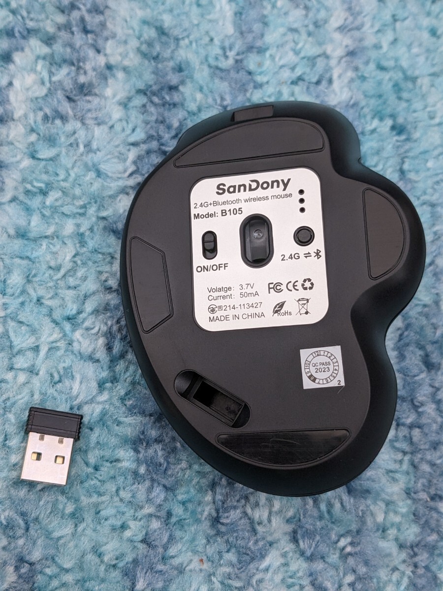 0603u1310 マウス Bluetooth 静音 【マルチ接続・2.4GHz＆BLuetooth5.2】 5ボタン 握りの極み エルゴノミクス DPI3段階切替 USB 充電式 の画像6