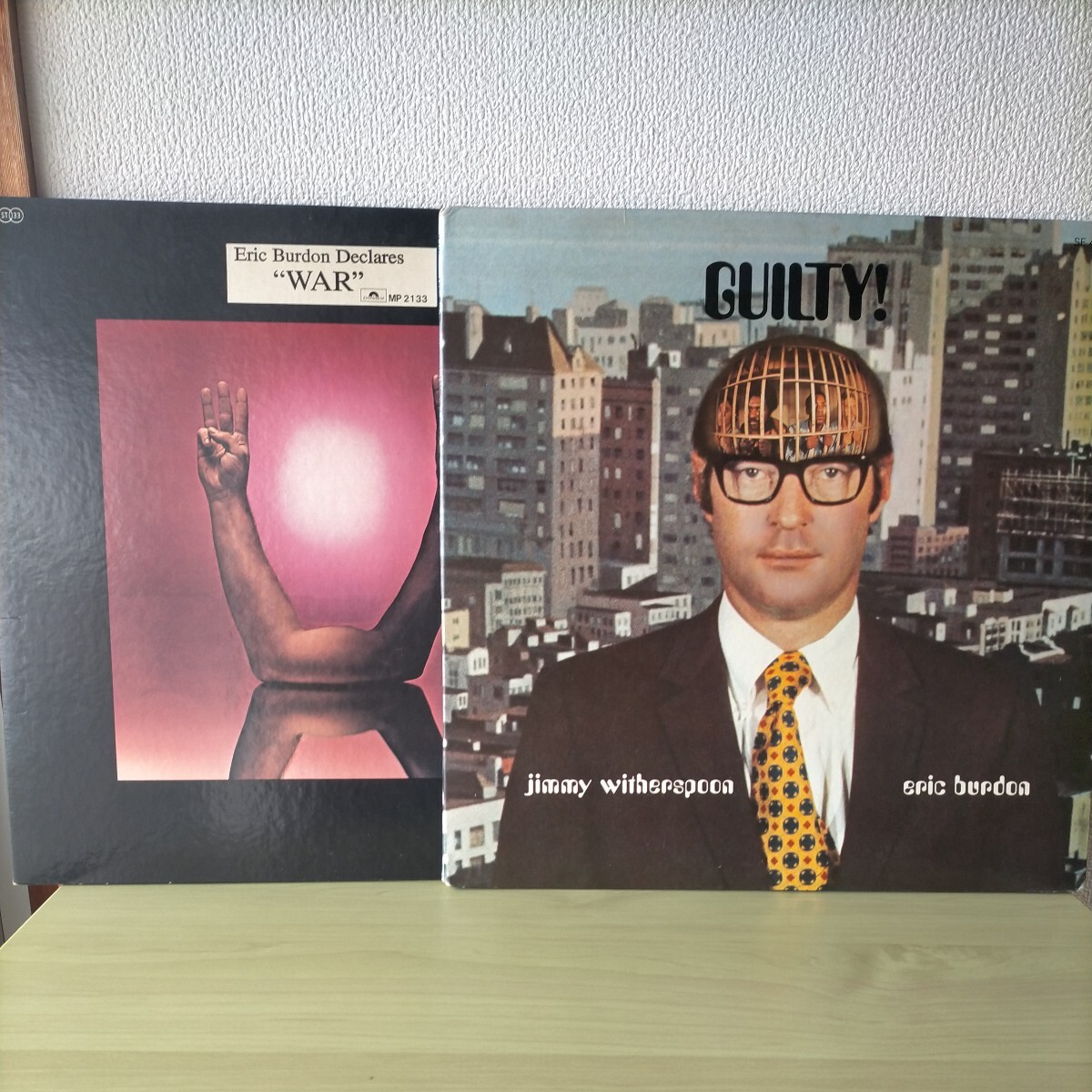 ERIC BURDON ＆Jimmy witherspoon 『GUILTY！』 ERIC BURDON ＆WAR 『宣戦布告』 共に中古盤LP_画像1