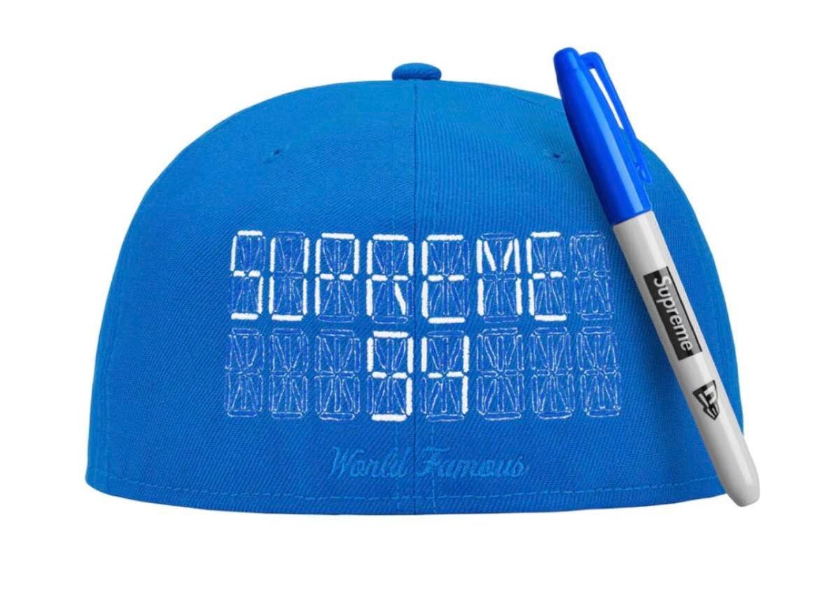 7 3/4 新品 国内正規 Supreme Sharpie Box Logo New Era Blue シュプリーム ニューエラ
