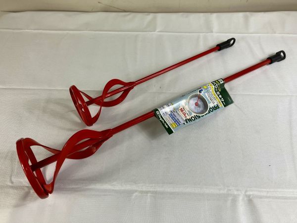 ◆FU104 電気ドリル用 パワーミキサー 2点まとめ 全長60cm、40cm 工具 電動工具 かくはん機 ミキサー◆Tの画像1