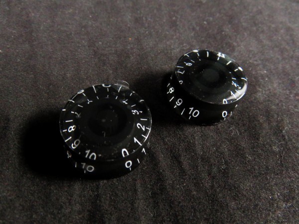 ★Speed knob／スピードノブ Black/ブラック/黒◆コントロール・ノブ ４個SET ミリサイズ／Gibson レスポールなどに_画像2