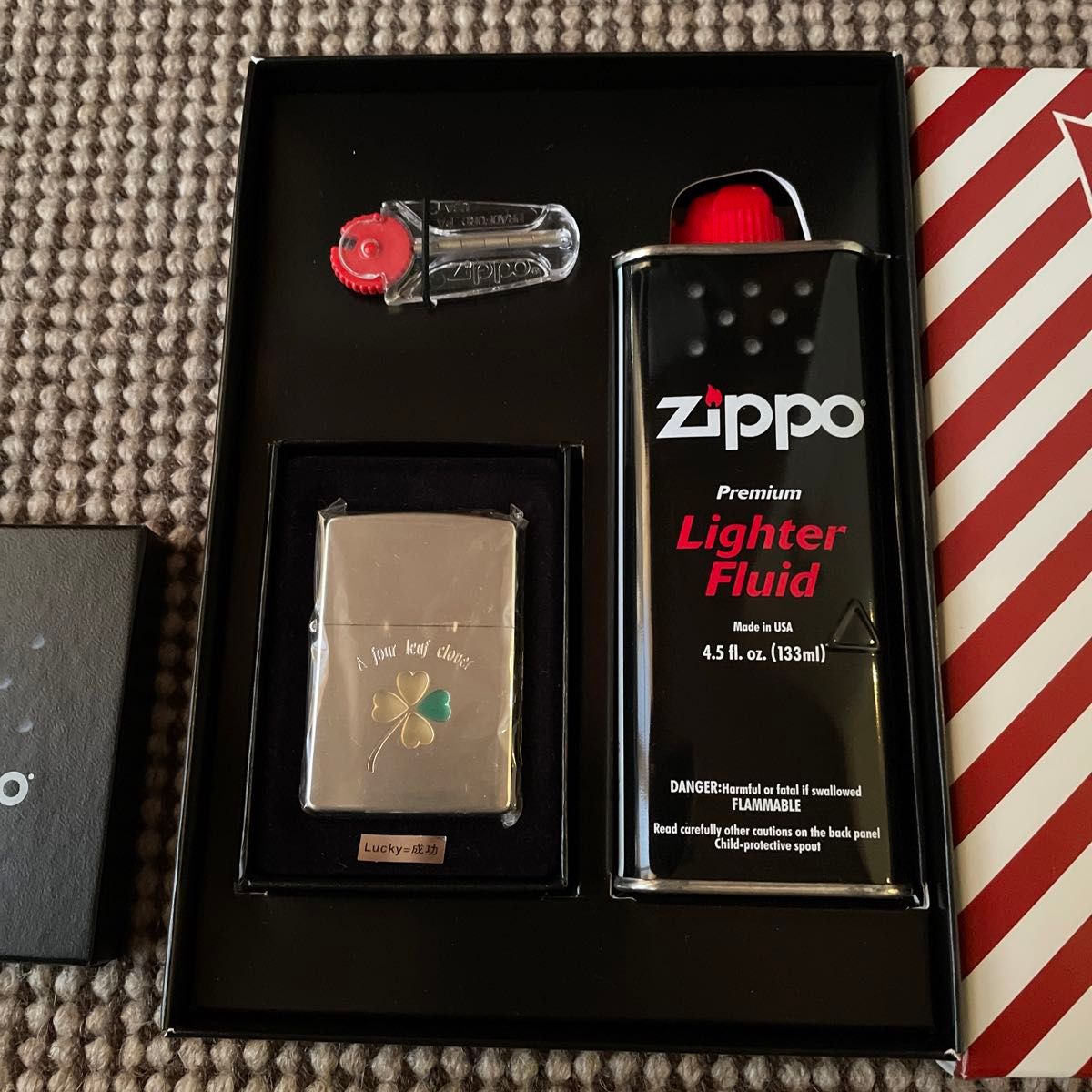 ZIPPO(ジッポ) ライター ギフトボックス(フリント、オイル小缶付) 四つ葉