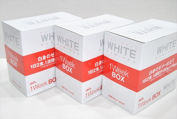 【EO-6058】 キャットフード 猫用 レトルト WHITE カツオ マグロ 白身ゼリー仕立て 60g×42個 まとめ売り ④_画像5