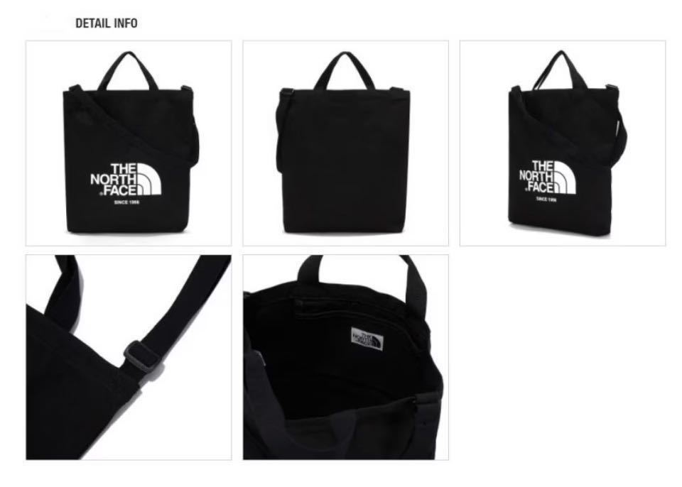  Korea North Face white lable tote bag black 