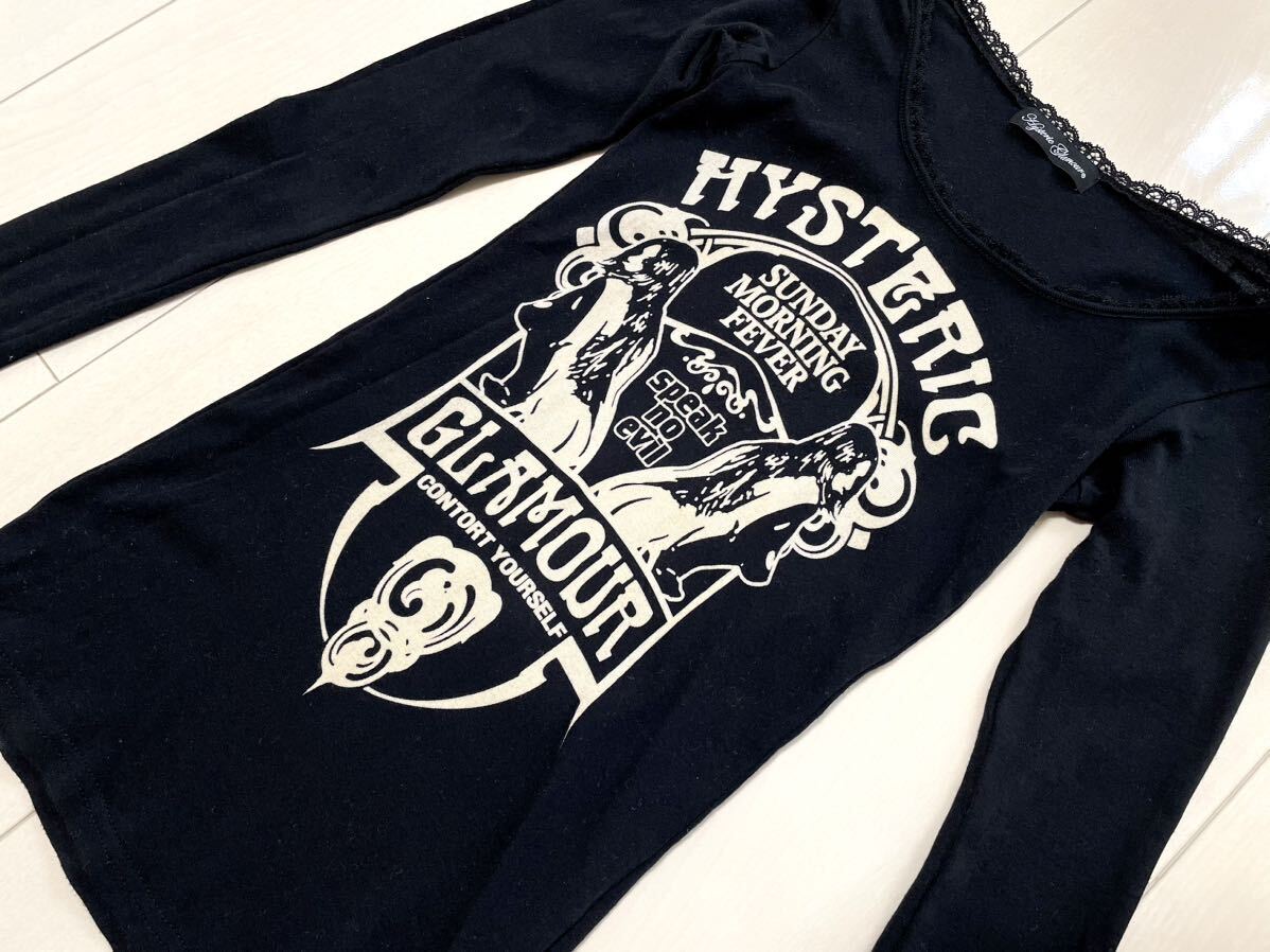 HYSTERIC GLAMOUR ヒステリックグラマー ツインガール　ヌードガール カットソー 長袖　レース 　ロンＴ 希少 人気 NO26987_画像3