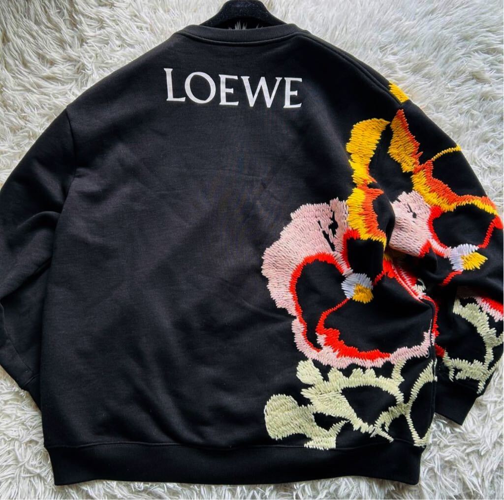 美品 ロエベ LOEWE パンジー 刺繍 スウェット トレーナー 平手友 美品 ロエベ LOEWE パンジー 刺繍 スウェット トレーナー 平手友