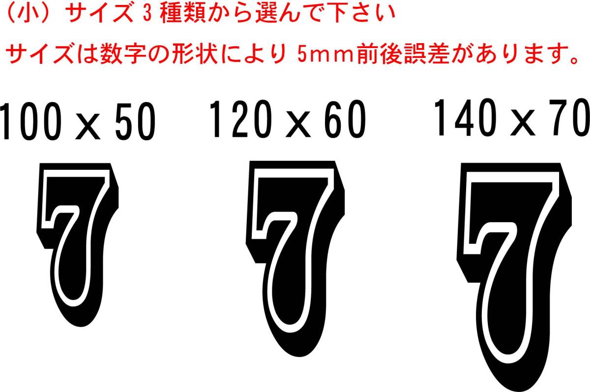 ゼッケン№数字小サイズ2桁　1-2　バイナル　デカール　 ステッカー 2_画像3