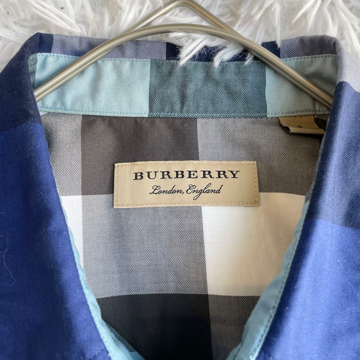 【美品】BURBERRY LONDON ENGLAND バーバリー　ロンドンイングランド　メガチェック　長袖　シャツ　