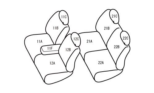 ベレッツァ イージーフィット シートカバー ルークス B44A B45A B47A B48A R2/4~R5/5 1列目ベンチシート_画像2