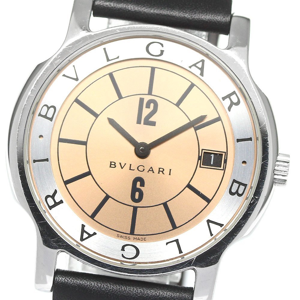 ブルガリ BVLGARI ST35S ソロテンポ デイト クォーツ メンズ _802929