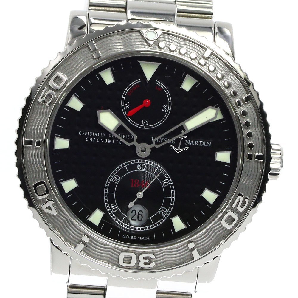  lily s*naru Dan Ulysse Nardin 263-51 marine diver Chrono meter self-winding watch men's _803217