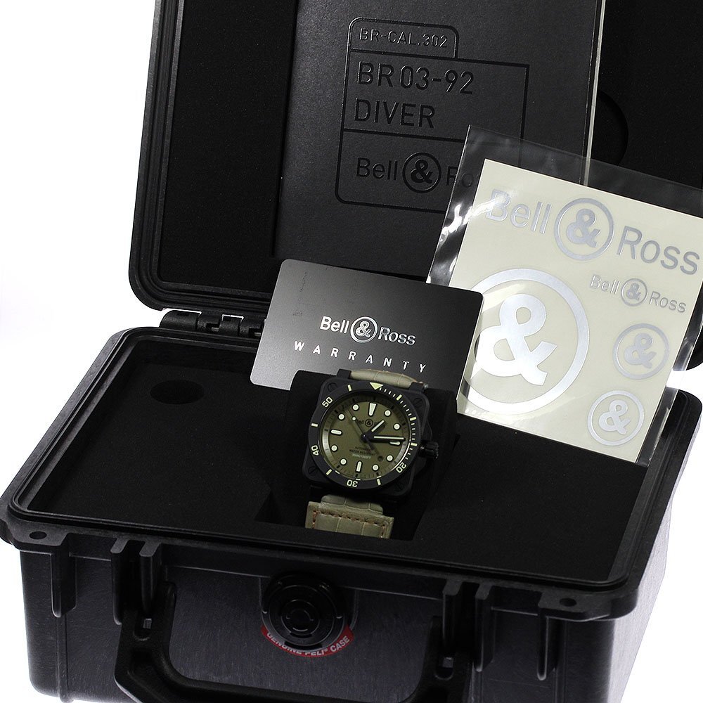 ベル＆ロス Bell＆Ross BR03-92 デイト 自動巻き メンズ 極美品 内箱・保証書付き_806001_画像2