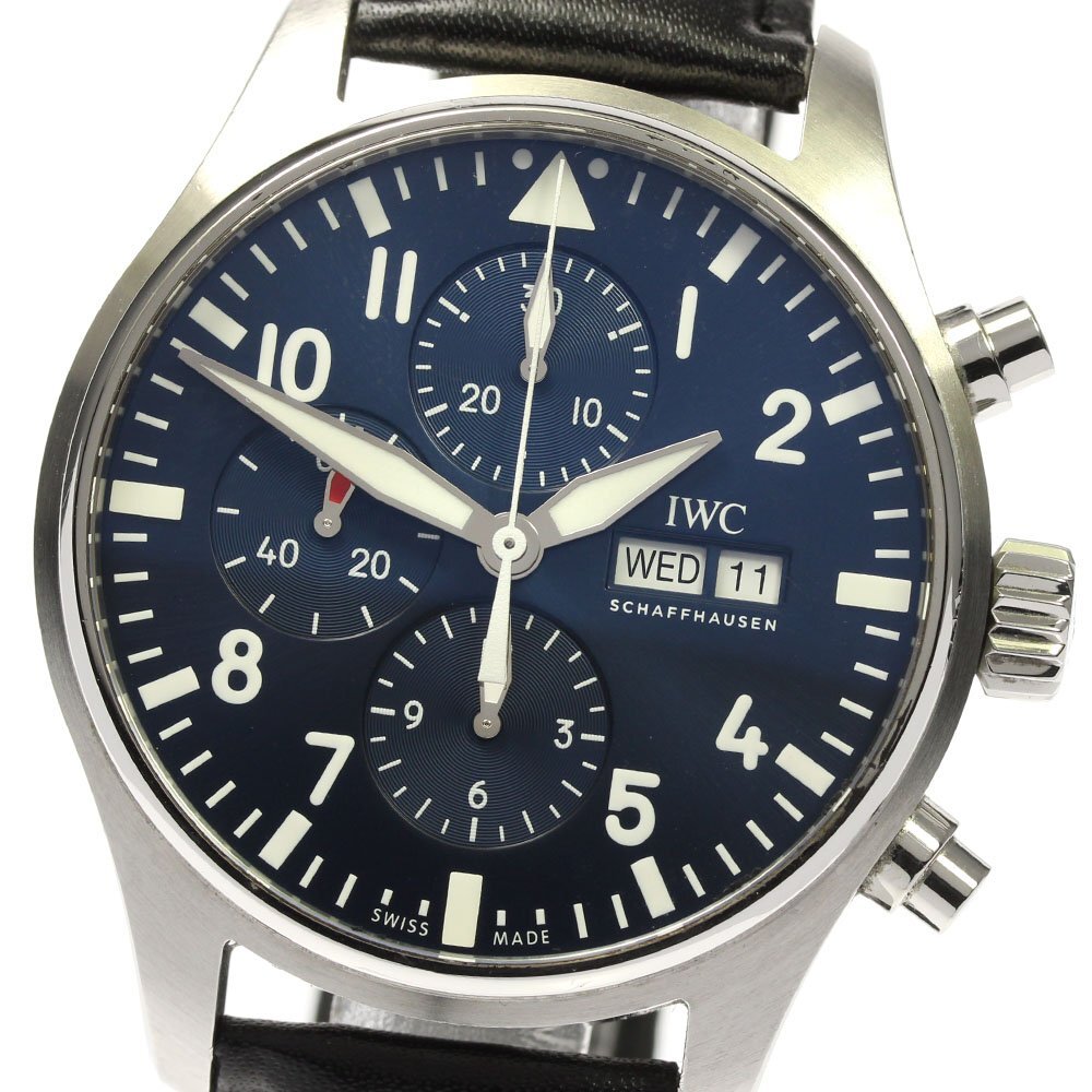 IWC IWC SCHAFFHAUSEN IW377714  Pilot  часы   ... ...  хронограф   автоматически  скручивание    мужской   качественный товар   коробка  *   гарантийный талон   идет в комплекте _805676