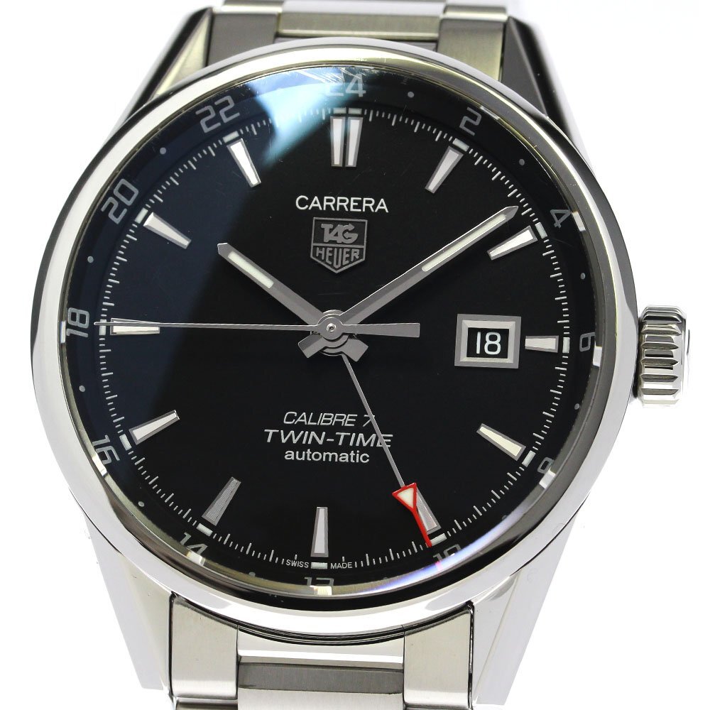 タグホイヤー TAG HEUER WAR2010-0 カレラ キャリバー7 ツインタイム 自動巻き メンズ 美品 _804355