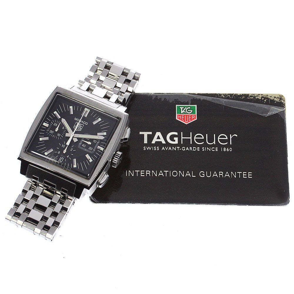  TAG Heuer TAG HEUER CW2111.BA0780 Monaco chronograph Date self-winding watch men's written guarantee attaching ._780819