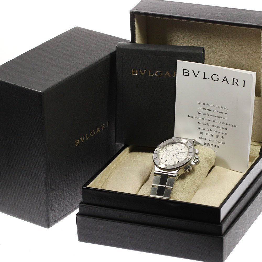 ブルガリ BVLGARI DG40SCH ディアゴノ クロノグラフ 自動巻き メンズ 箱・保証書付き_807407_画像2