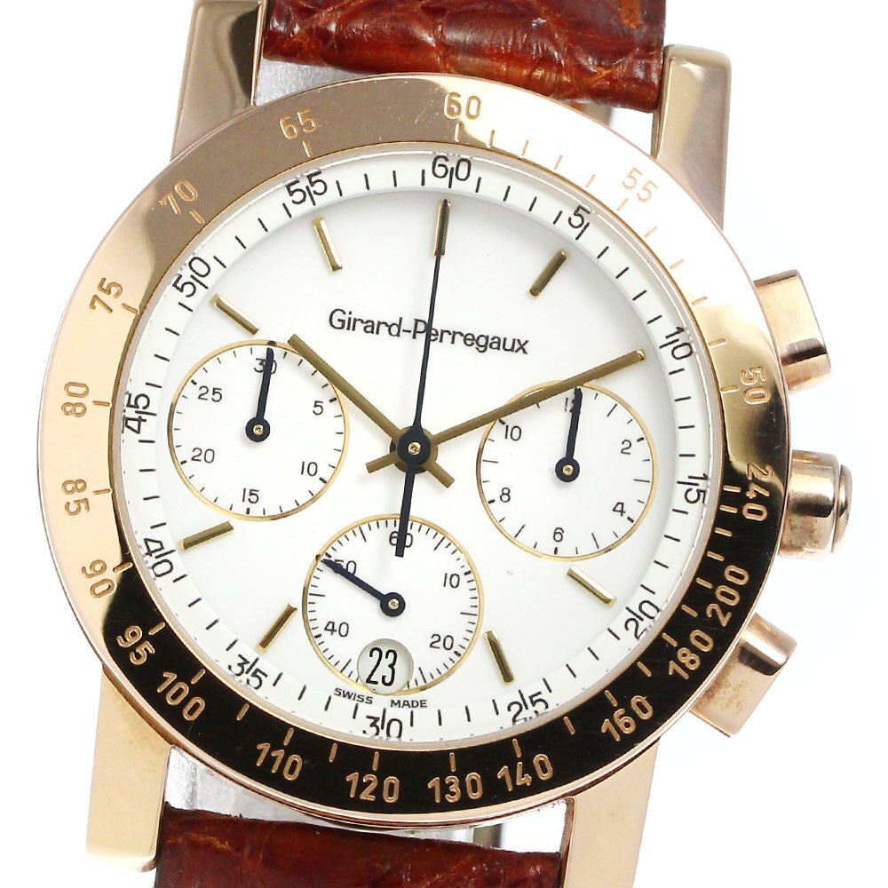 jila-ru*perugoGIRARD-PERREGAUX 7700 chronograph Date quartz men's written guarantee attaching ._810093