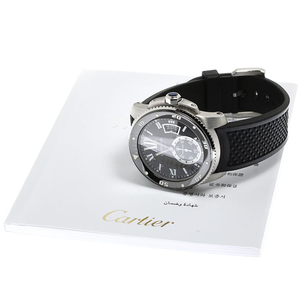 カルティエ CARTIER W7100056 カリブル ドゥ カルティエ ダイバー スモールセコンド 自動巻き メンズ 保証書付き_473159_画像2