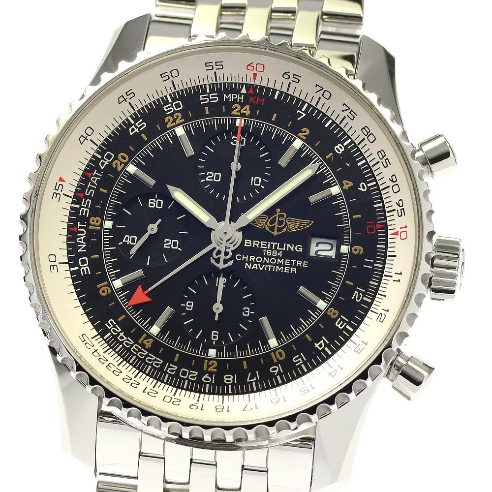 ブライトリング BREITLING A24322 ナビタイマー ワールド クロノグラフ GMT 自動巻き メンズ 良品 _807337_画像1