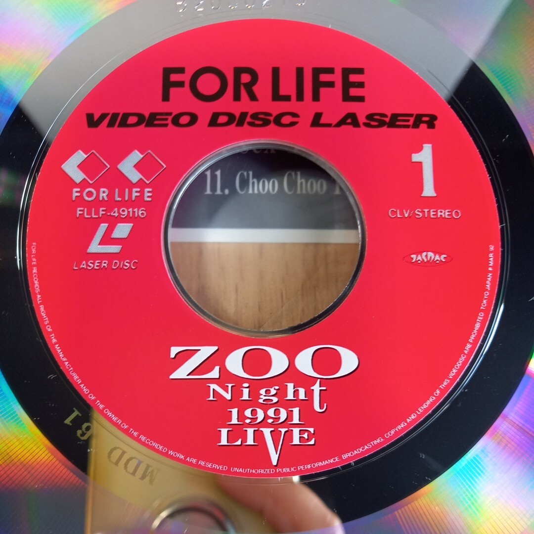 N4886 LD Japanese music pops City pop Japanese music pop LD record laser disk with belt lyric sheet ZOO Zoo Night 1991 Live postage 510 jpy 