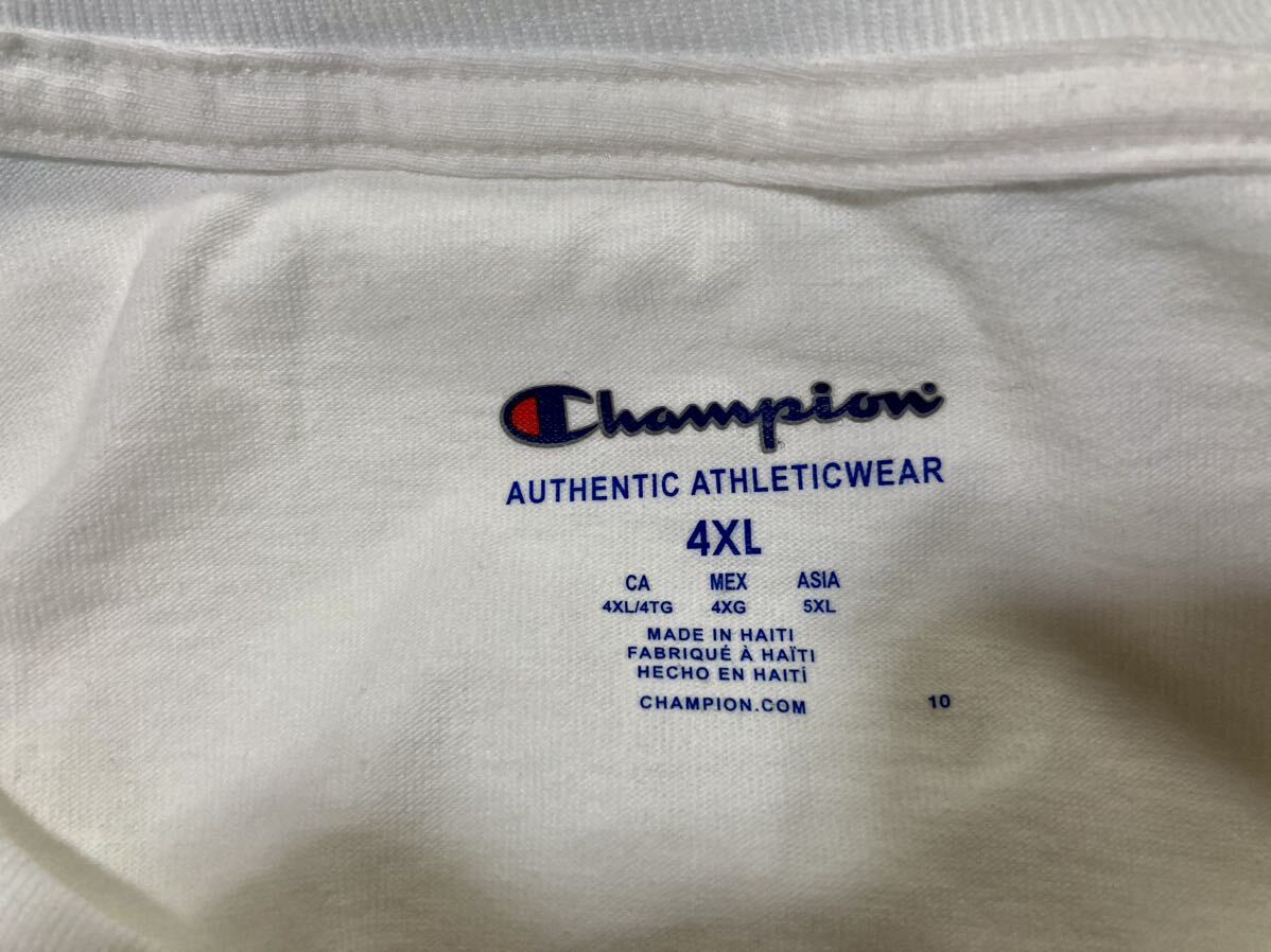 チャンピオン ホワイト スーパーBIGTシャツ メンズ大きいサイズ4XL _画像4