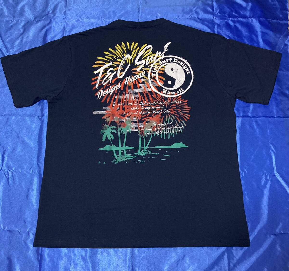 T&C surf ネイビー色 半袖Tシャツ メンズ大きいサイズ 5L_画像2